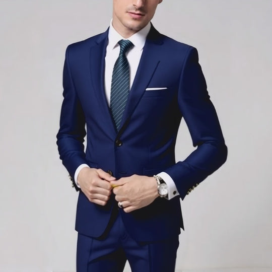 Herren Taillierter Zweiteiler-Anzug mit schmalem Revers und Ein-Knopf-Verschluss Shop Nory