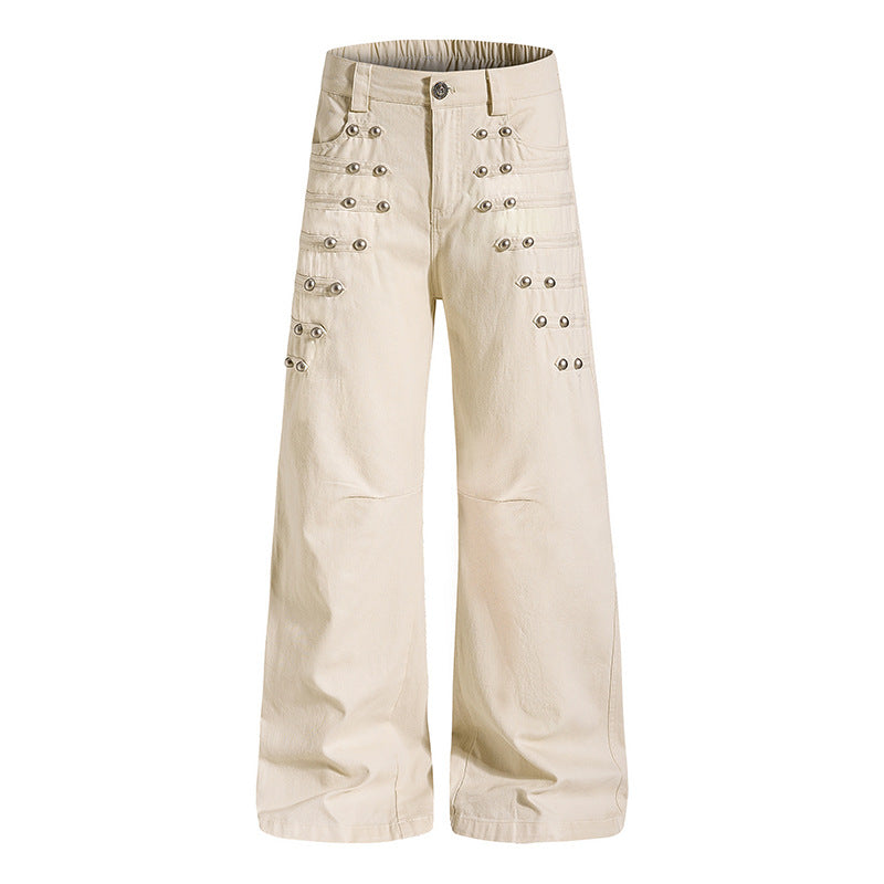 Damen Hochtaillierte weite Culotte-Hose mit Ösen-Detail Shop Nory