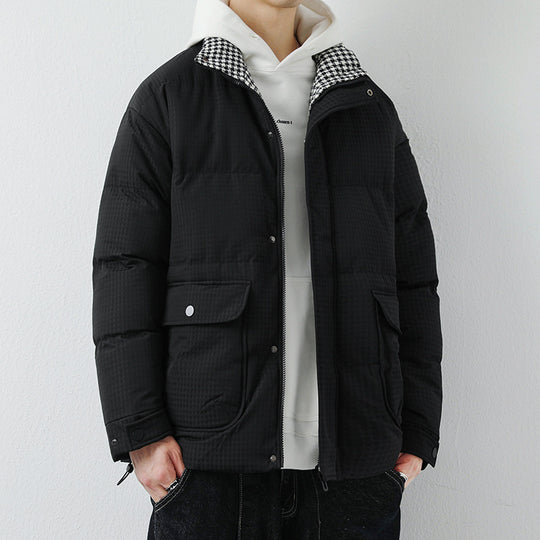 Herren Modische Pufferjacke mit Karokragen Shop Nory