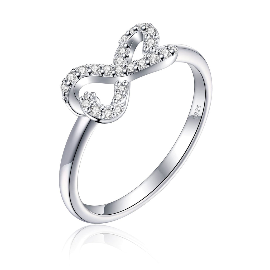 Damen Infinity-Ring mit filigranem Design und funkelndem Zirkonia-Besatz Shop Nory