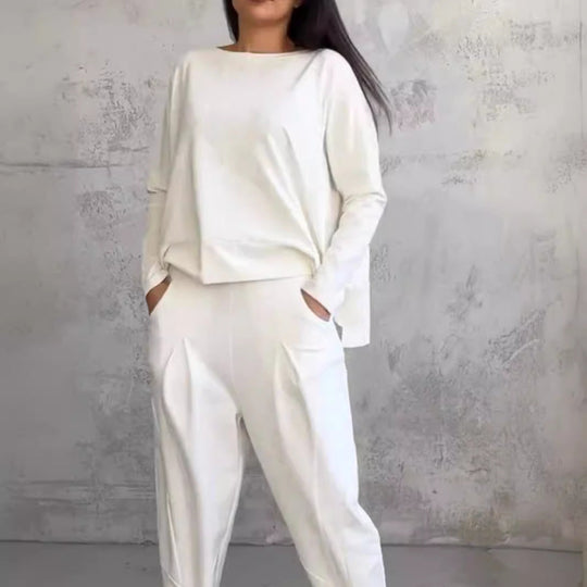 Damen lässiges Zweiteiliges Set aus hochwertiger Viskose