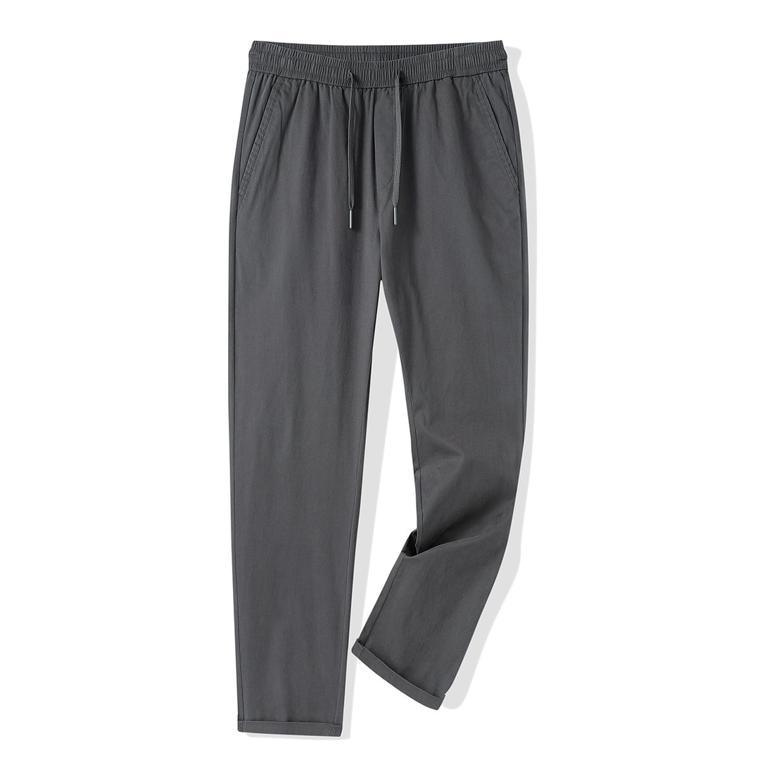 Herren Leichte Baumwoll-Mix-Hose mit elastischem Kordelbund und geradem Bein Shop Nory