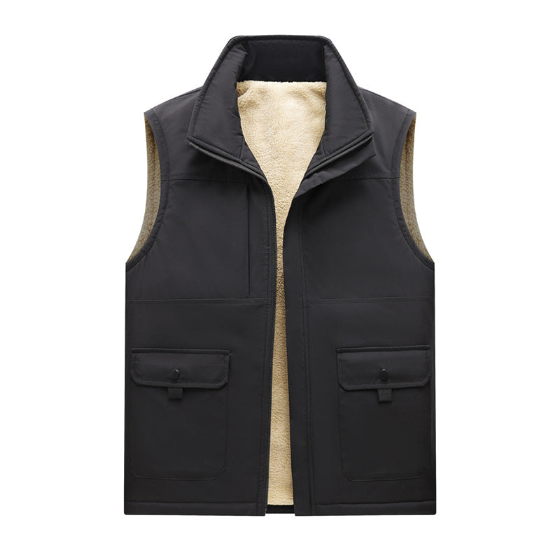Herren Gefütterte Outdoor‑Utilityweste mit Teddy‑Inlay und Frontklappentaschen Shop Nory