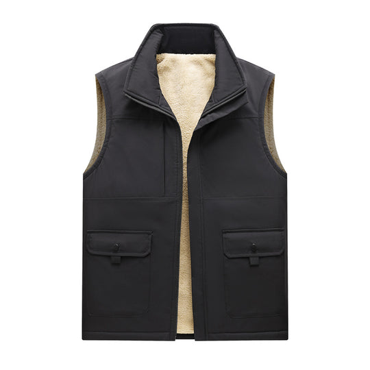 Herren Gefütterte Outdoor‑Utilityweste mit Teddy‑Inlay und Frontklappentaschen Shop Nory