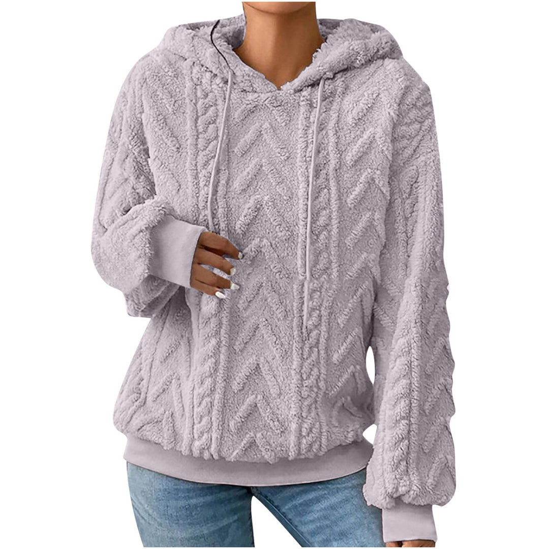 Damen nan kuscheliger Kapuzenpullover mit Zopfmuster Eingrifftaschen und Rippbündchen Shop Nory