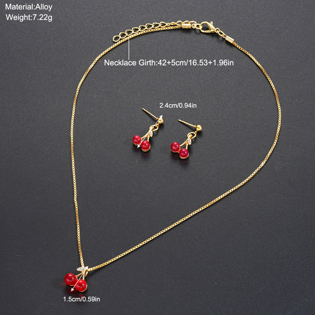 Damen Halskette mit verspieltem Kirschenanhänger Shop Nory