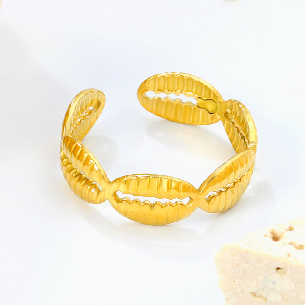 Damen verstellbarer Ring mit kunstvollem Blattdesign Shop Nory