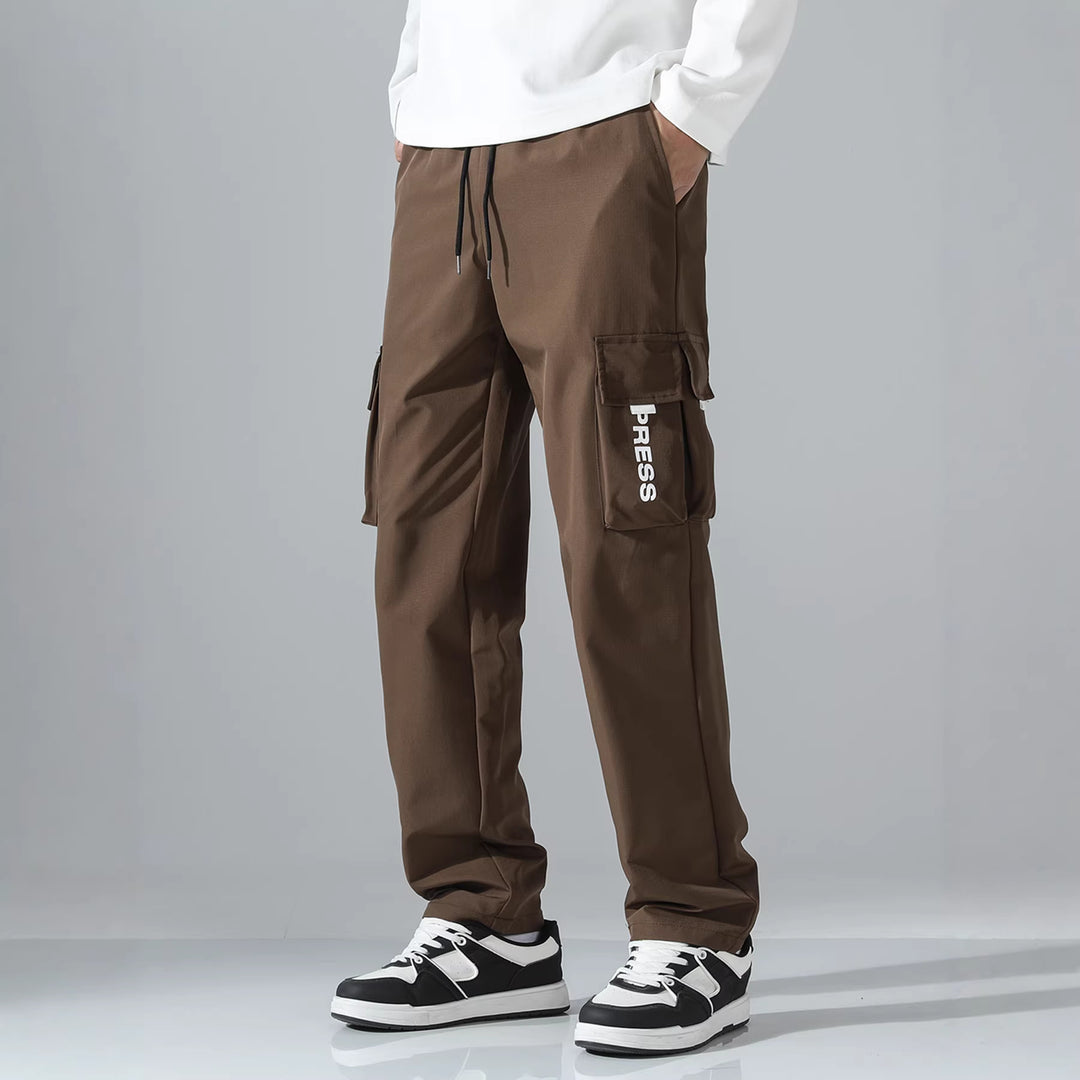 Herren Tapered Cargo-Jogginghose mit elastischem Tunnelzug, multifunktionalen Klapptaschen & ergonomischen Nähten Shop Nory