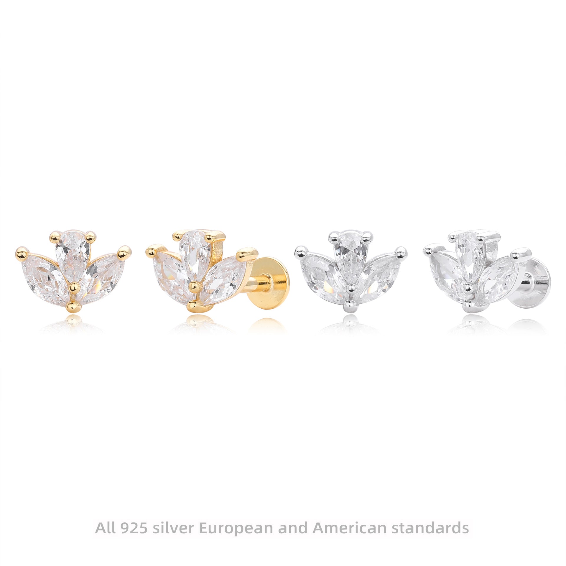 Damen Ohrstecker mit funkelndem Zirkon in elegantem Blumenmotiv Shop Nory