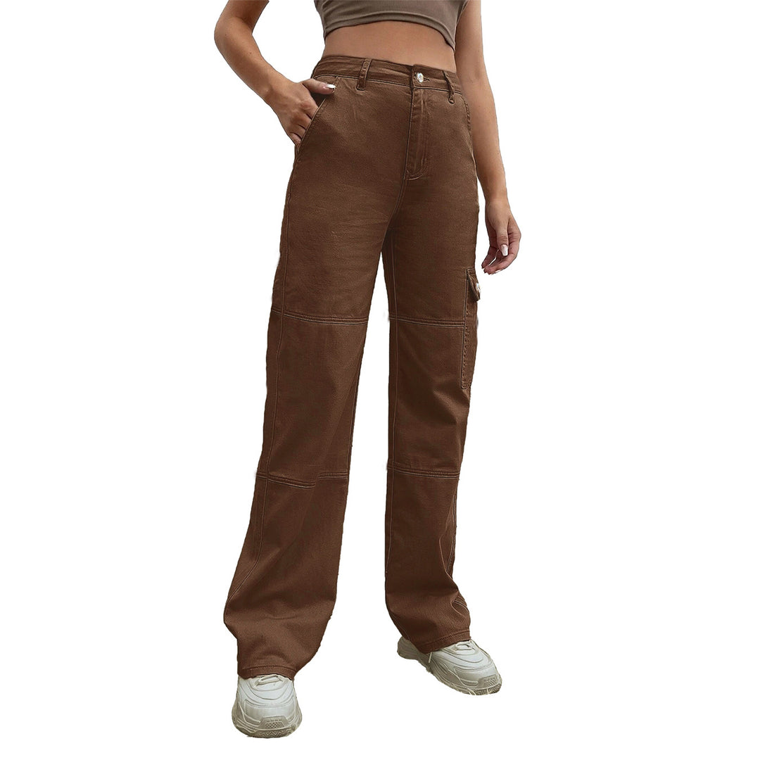 Damen Hochtaillierte Utility-Cargo-Hose im Wide‑Leg aus robustem Denim Shop Nory