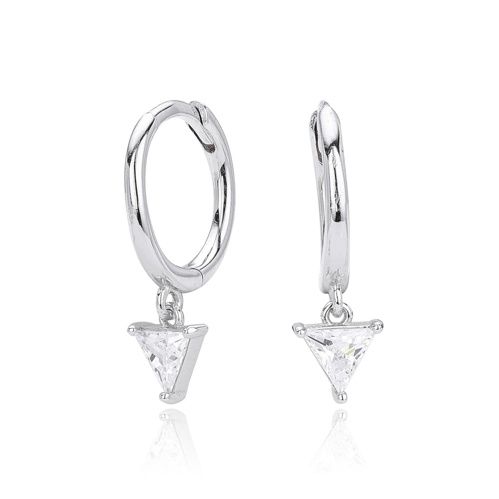 Damen Ohrhänger mit elegantem Dreiecks-Zirkonanhänger aus 925 Sterling Silber Shop Nory
