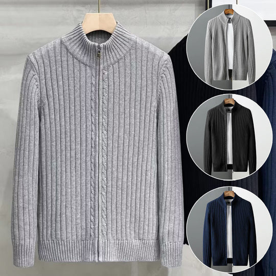 Herren Strickjacke mit körpernahem Schnitt und Reißverschluss Shop Nory