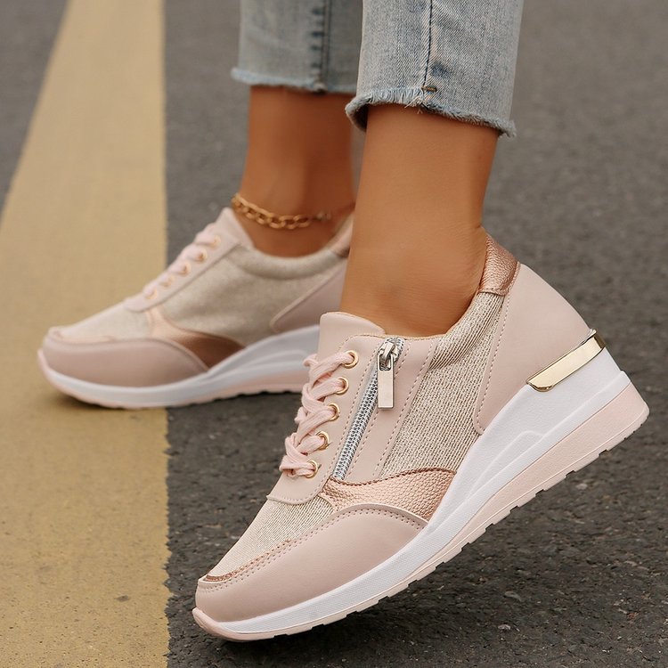 Damen Plateau-Sneaker mit Keilabsatz und Reißverschluss Shop Nory