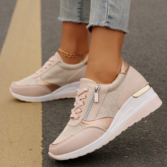Damen Plateau-Sneaker mit Keilabsatz und Reißverschluss Shop Nory