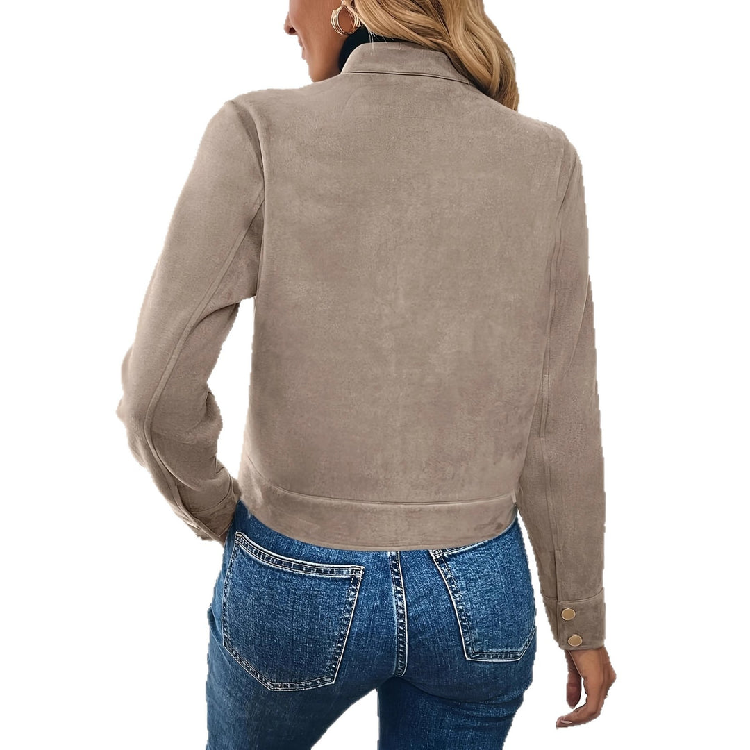 Damen Modische Kurzjacke aus Wildleder