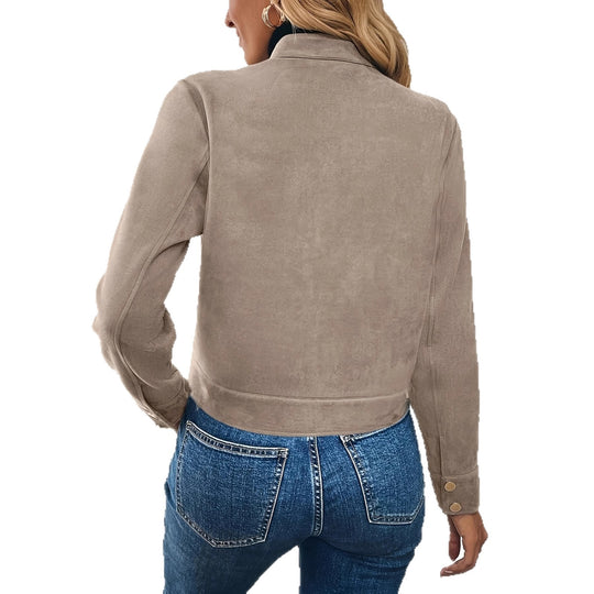 Damen Modische Kurzjacke aus Wildleder