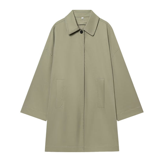 Damen Weitgeschnittener Cape‑Mantel mit verdeckter Knopfleiste und aufgesetzten Taschen Shop Nory