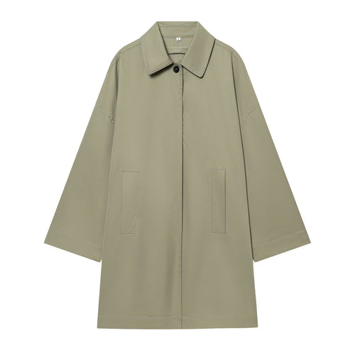 Damen Weitgeschnittener Cape‑Mantel mit verdeckter Knopfleiste und aufgesetzten Taschen Shop Nory
