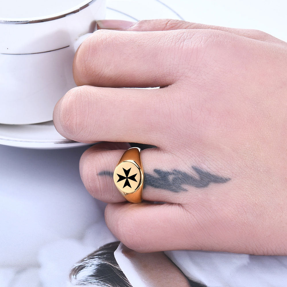 Herren Siegelring mit kunstvollem Design und detaillierter Symbolgravur Shop Nory