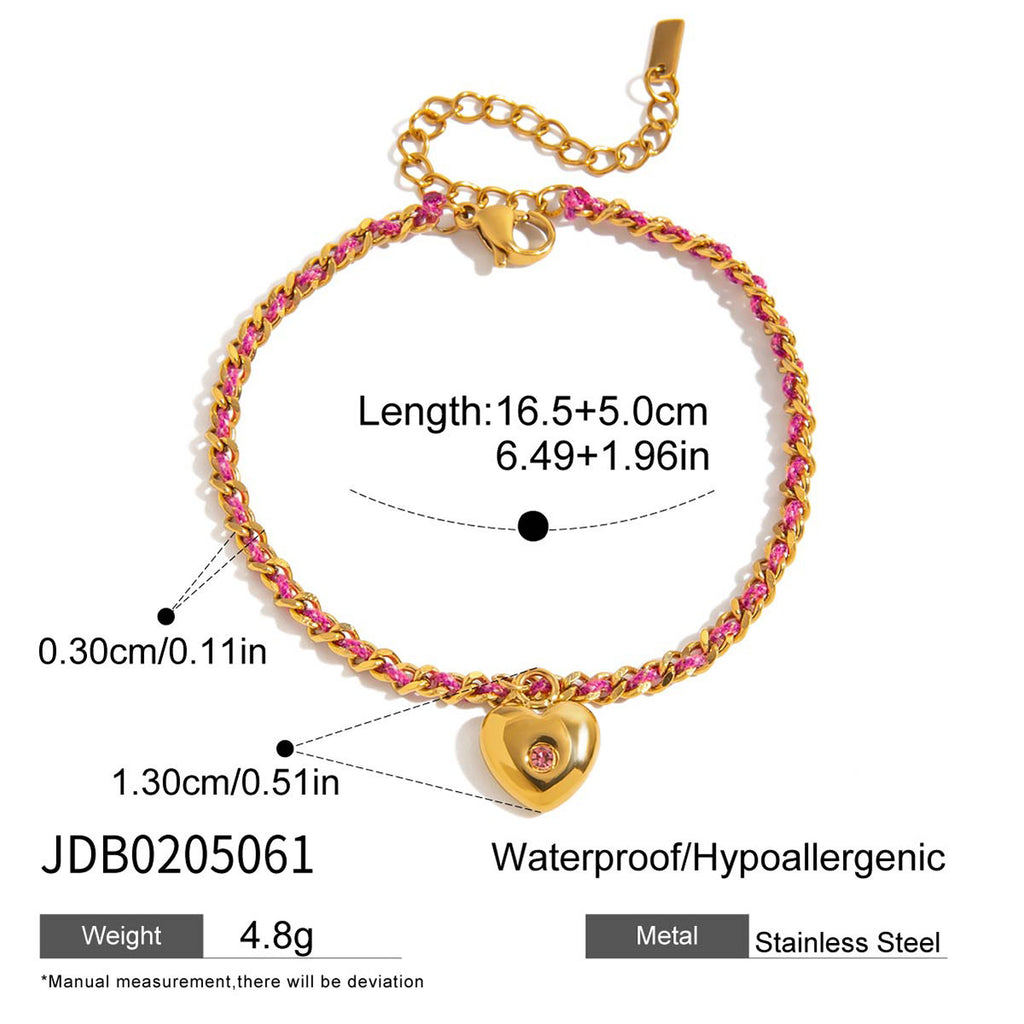 Damen Armband mit herzförmigem Anhänger und wasserdichten Eigenschaften Shop Nory