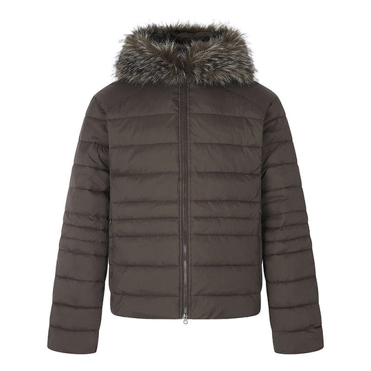 Damen Steppjacke mit abnehmbarer Kunstfellkapuze, wattierter Thermofüllung und Zwei‑Wege‑Reißverschluss Shop Nory