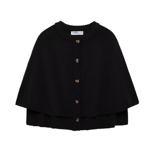 Damen Cape-Cardigan mit Knopfleiste und zweilagigem Umhang Shop Nory