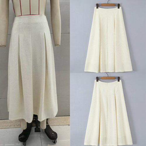 Damen Midirock mit taillierter A-Linie und eingefassten Kellerfalten Shop Nory