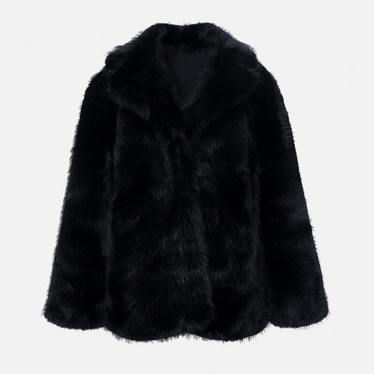 Damen Langfloriger Oversize Kunstpelz‑Mantel mit Boxy‑Silhouette und offenem Schnitt Shop Nory