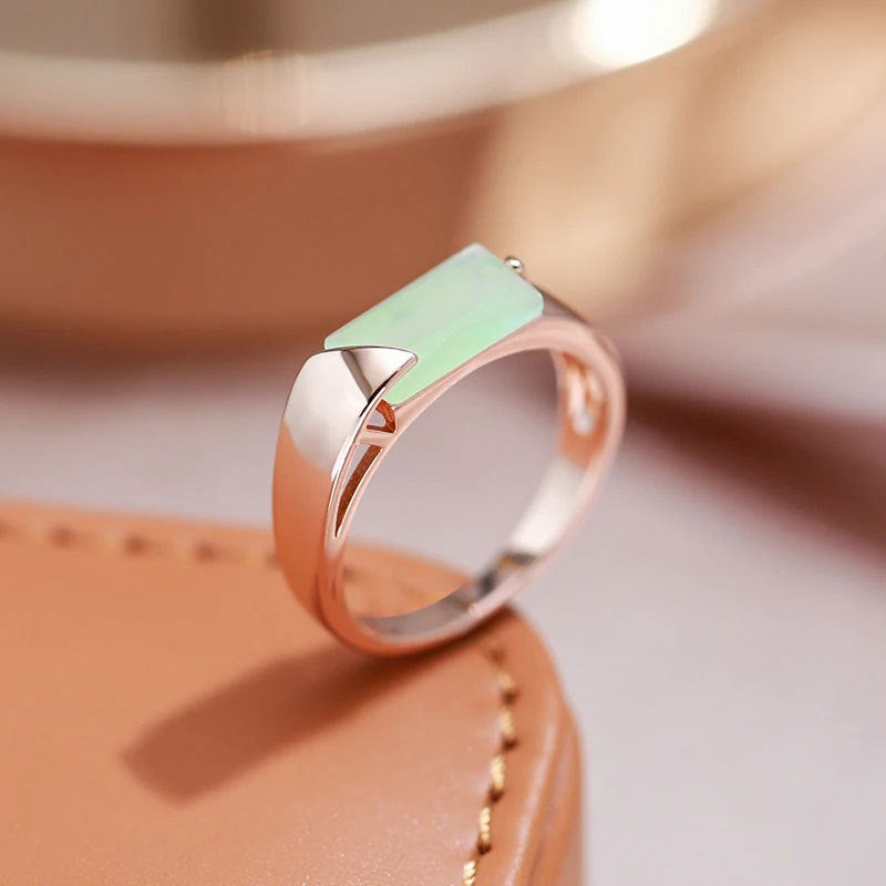Damen modern gestalteter Ring mit rechteckigem Stein Shop Nory
