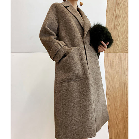 Damen Eleganter und bequemer Wollmantel Shop Nory