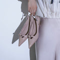 Damen Slingback-Pumps mit verspieltem Schleifendetail und glanzvoller Oberfläche
