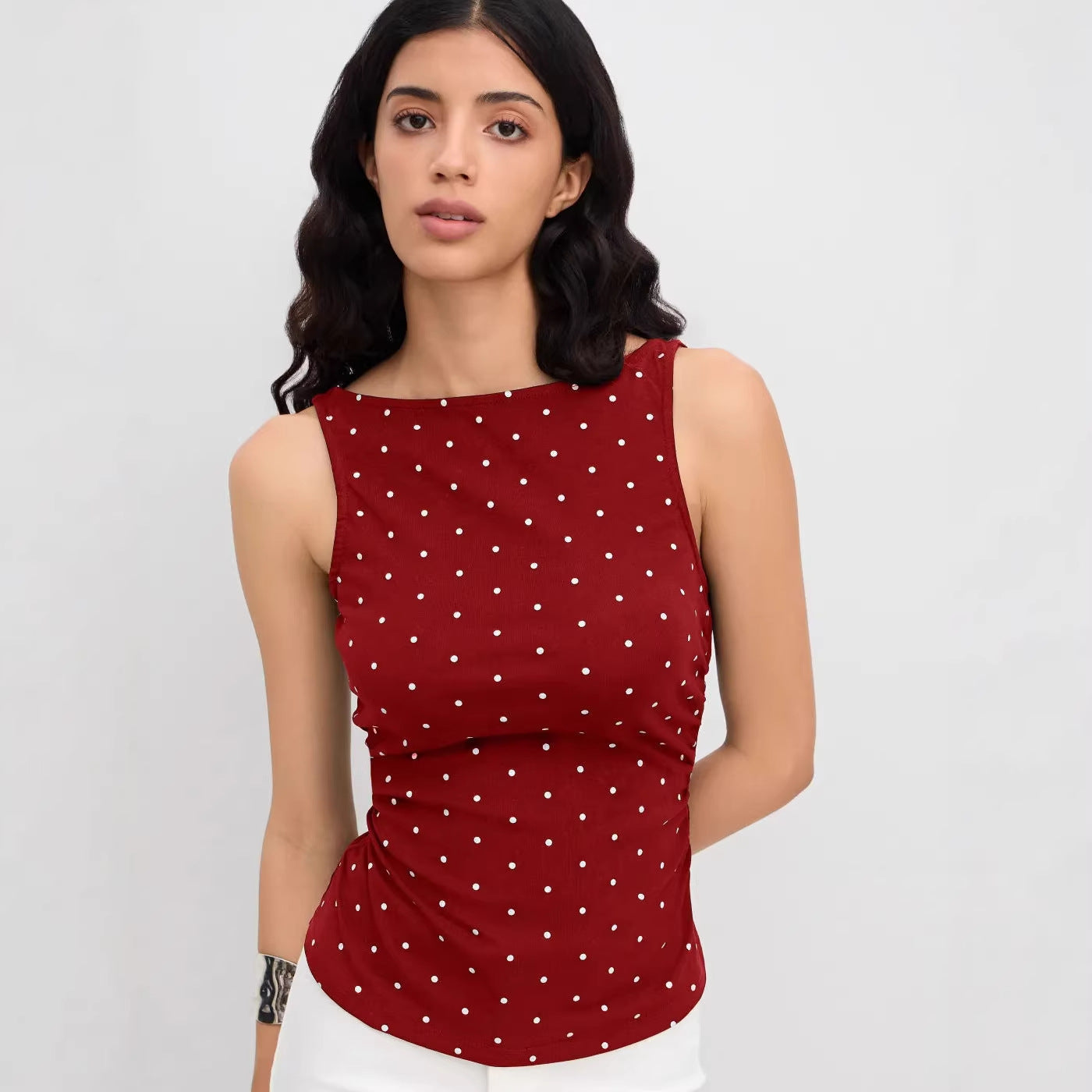 Damen Chic Rollkragen Top mit Raffung und Bindegürtel