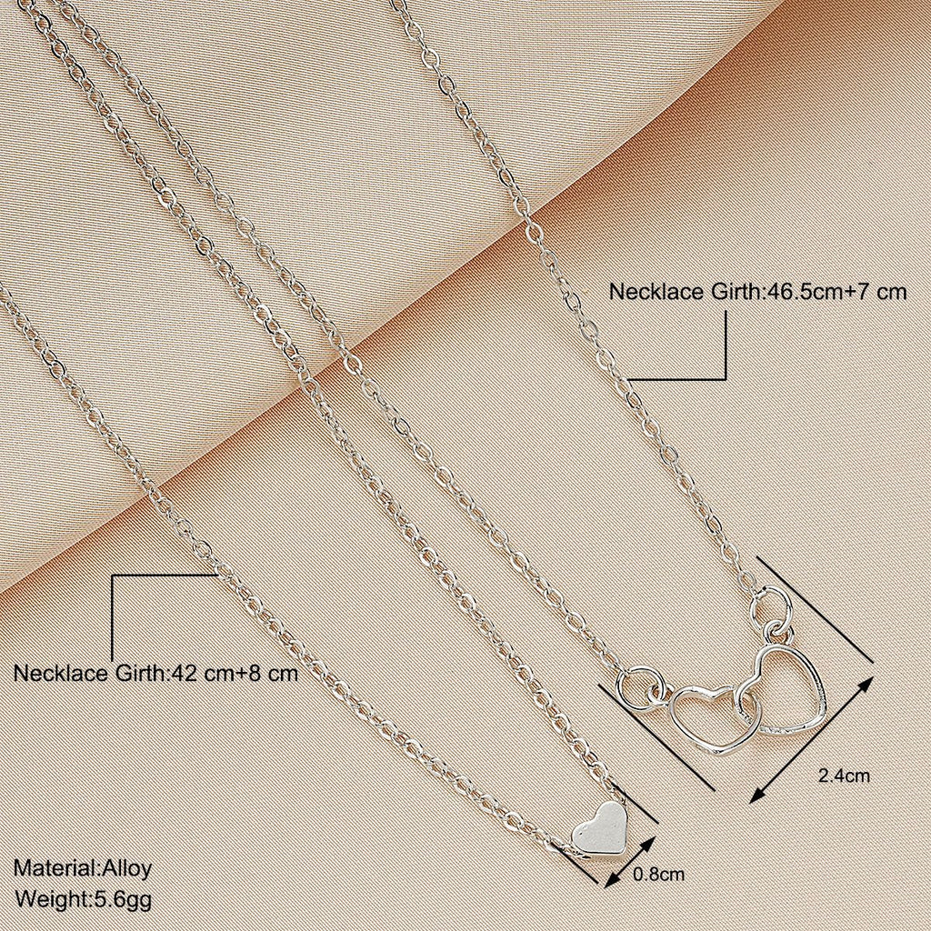 Damen Halsketten-Set mit verspieltem Herzdesign und filigranen Ketten Shop Nory