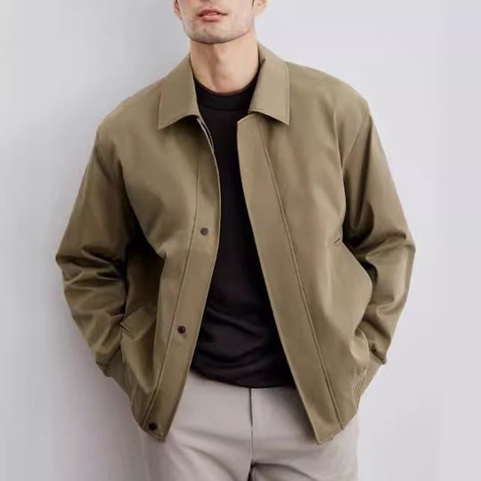 Herren leichte Bomberjacke mit Hemdkragen, verdeckter Druckknopfleiste und elastischen Bündchen Shop Nory