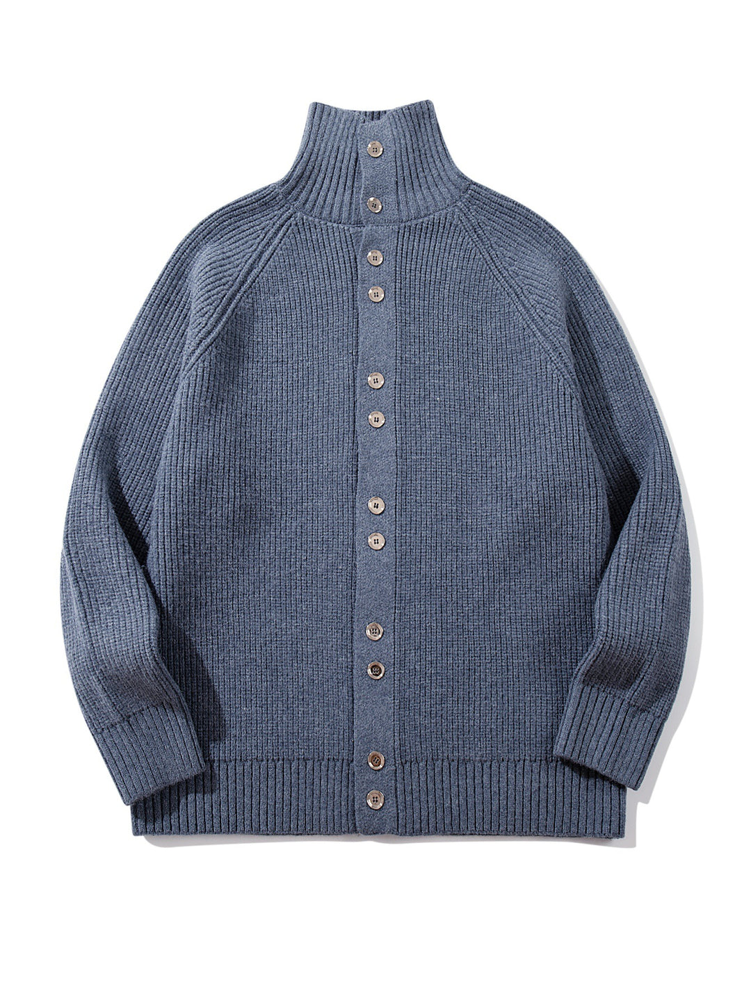 Damen Grobgestrickter Long-Cardigan mit Stehkragen und durchgehender Knopfleiste Shop Nory