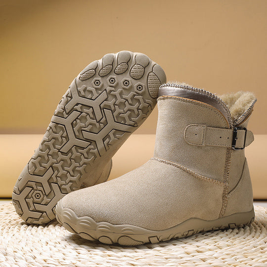 Damen Winterstiefelette mit Kunstfellfutter, rutschfester Profilsohle und verstellbarem Schnallenriemen Shop Nory