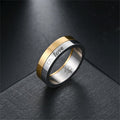 Herren Ring mit modernem zweifarbigem Design und graviertem Schriftzug Shop Nory