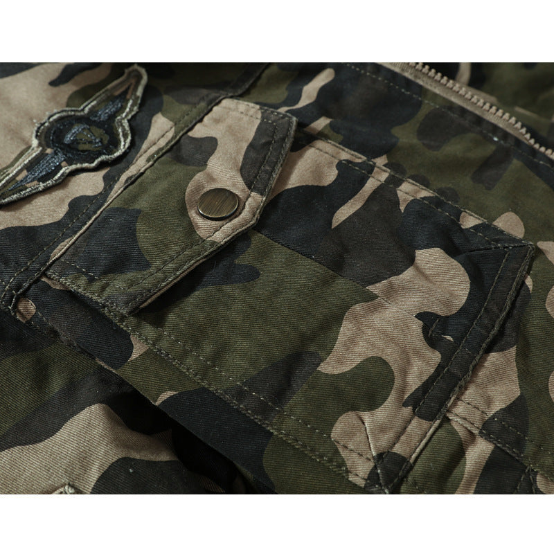 Herren Camouflage-Fieldjacke mit Sherpa‑Futter und multifunktionalen Utility‑Taschen Shop Nory