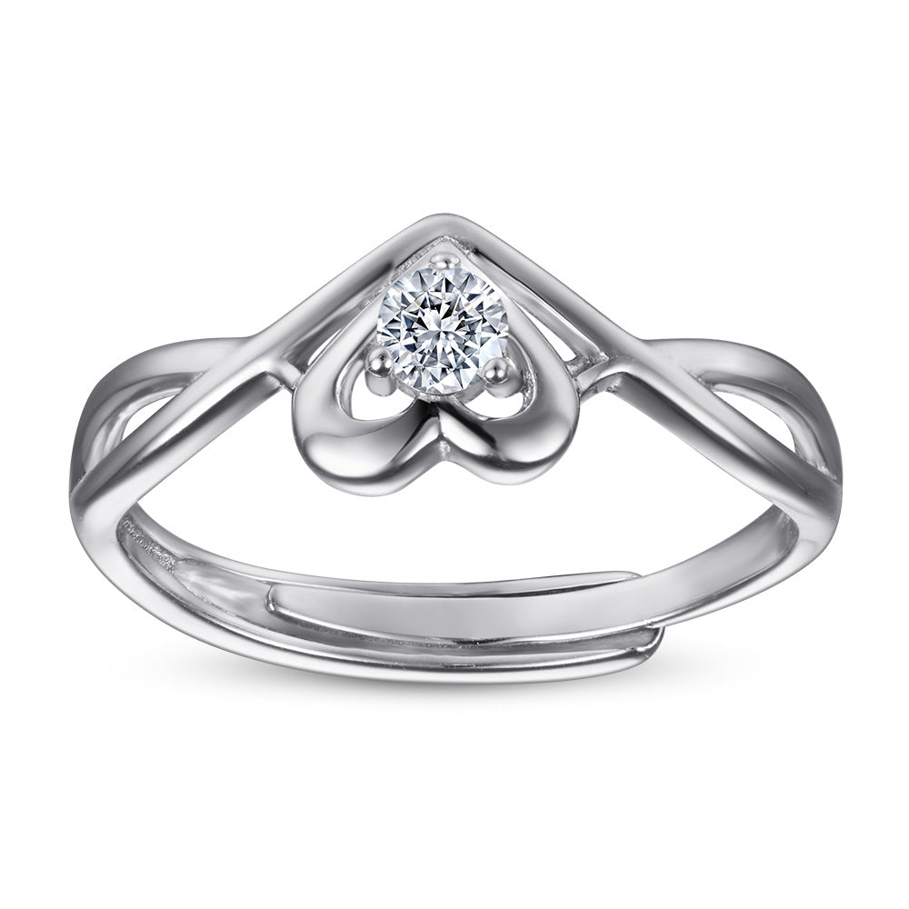 Damen Ring mit herzförmigem Design und funkelndem Zirkonia Shop Nory