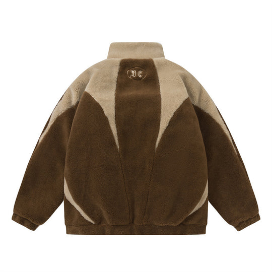 Unisex Oversize Teddy-Fleecejacke mit hohem Stehkragen Shop Nory
