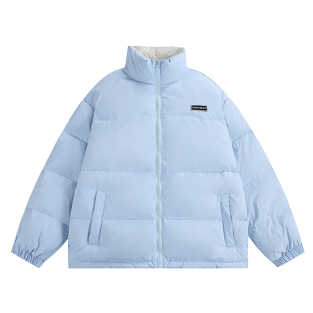 Unisex Boxy wattierte Oversize-Pufferjacke mit hohem Stehkragen und minimalem Branding Shop Nory