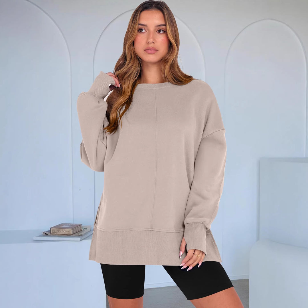 Damen Oversize-Sweatshirt mit Mittelnähte, Rundhals und überschnittener Schulter Shop Nory