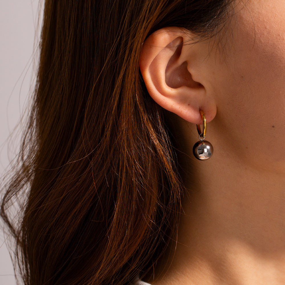 Damen Ohrhänger mit elegantem Kugel-Design und hypoallergener Edelstahlverarbeitung Shop Nory