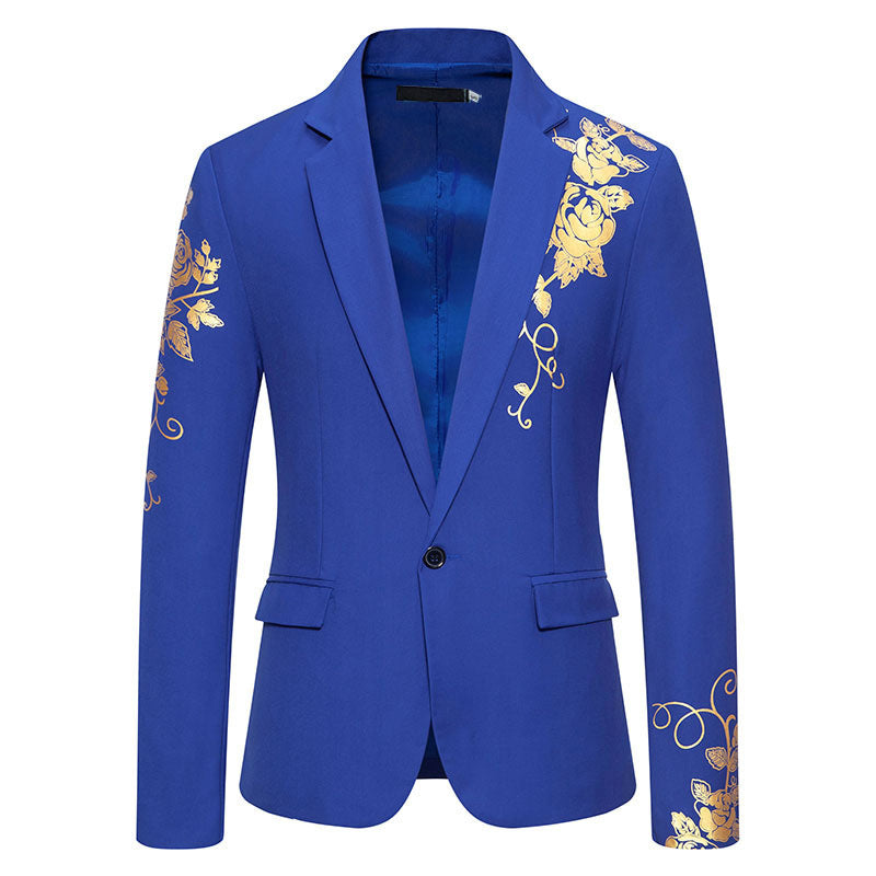 Herren eleganter Blazer mit floralem Stickdesign und feinen Details