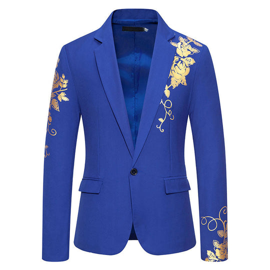 Herren eleganter Blazer mit floralem Stickdesign und feinen Details