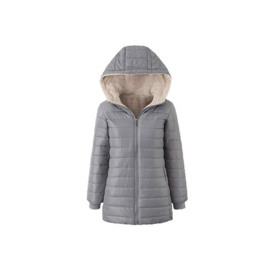 Damen Steppmantel mit Teddyfutter-Kapuze und wärmender Wattierung Shop Nory