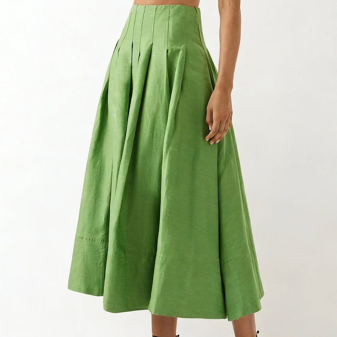 Damen Eleganter Midirock mit fließendem Schnitt und seitlichen Taschen