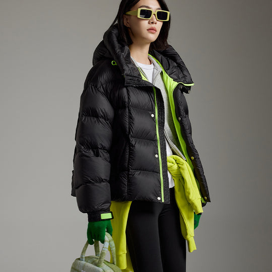 Damen Kurze Boxy‑Steppjacke mit Oversize‑Ärmeln, hohem Thermokragen und Kapuze Shop Nory
