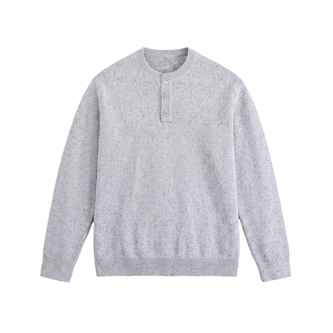 Herren Strukturierter Henley‑Strickpullover mit Dreifach‑Knopfleiste Shop Nory