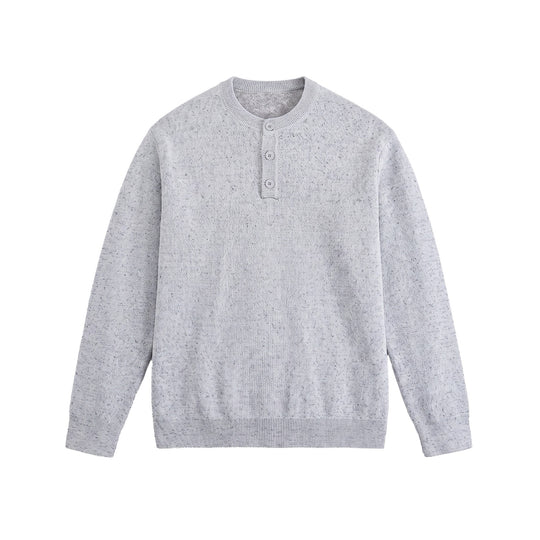 Herren Strukturierter Henley‑Strickpullover mit Dreifach‑Knopfleiste Shop Nory